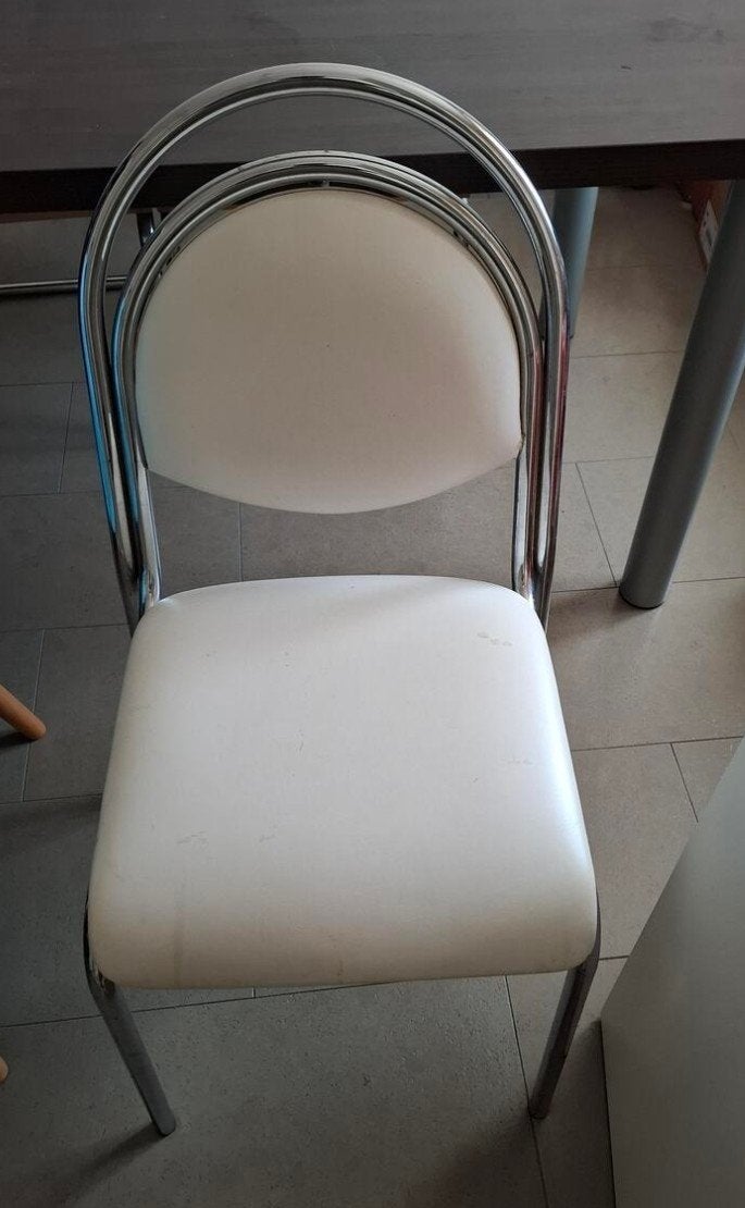 1 stoel, Huis en Inrichting, Stoelen, Ophalen, Gebruikt, Wit, Metaal
