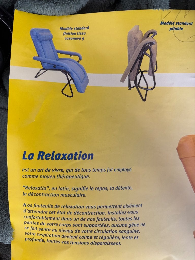 Fauteuil relaxant pliable, Enlèvement, Comme neuf, Tissus
