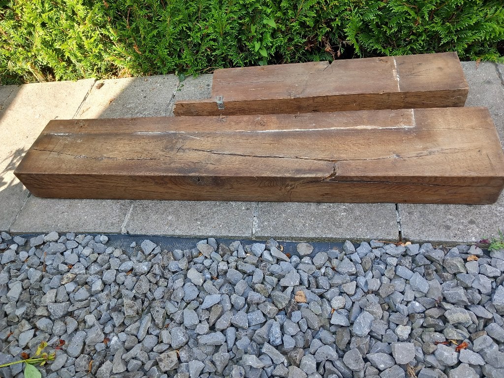 2 mooie oude, droge dikke balken voor bv. Schouwtablet,..., Ophalen
