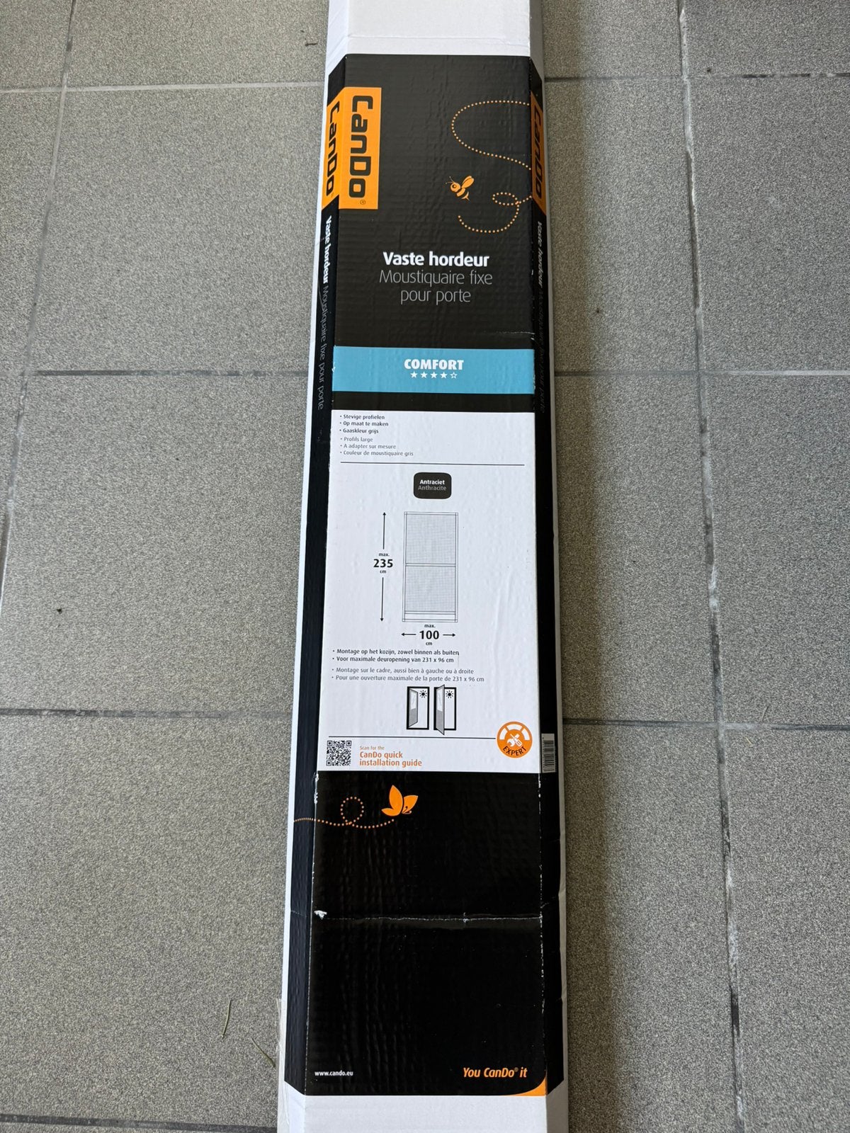 Nouvelle porte moustiquaire fixe CanDo anthracite, Neuf, Porte moustiquaire, Synthétique, Enlèvement