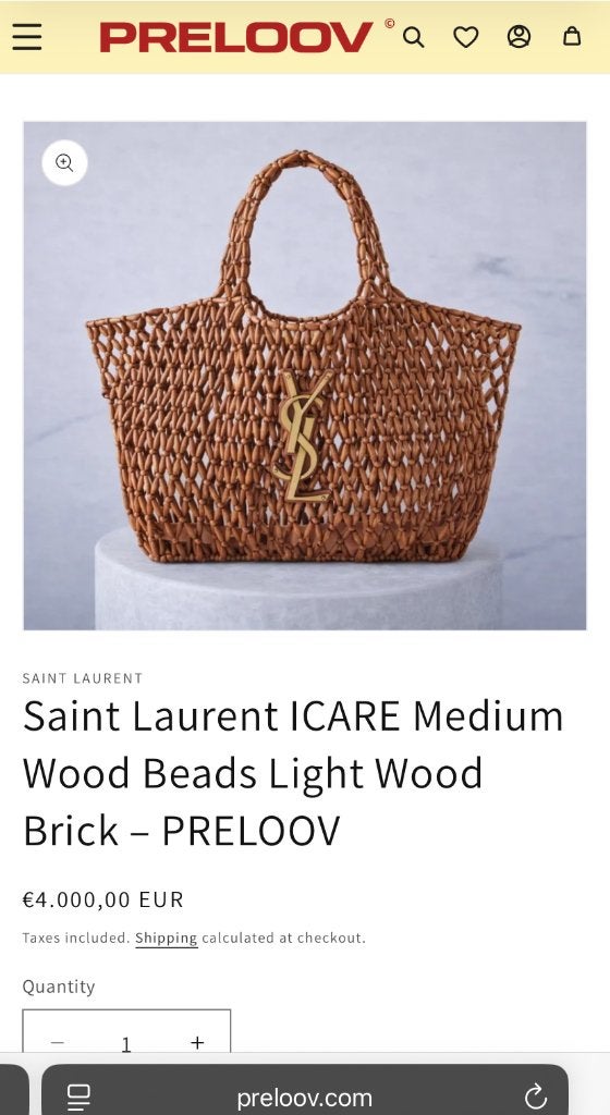 YSL Saint Laurent ICARE Medium Wood Beads Light Wood Brick, Bijoux, Sacs & Beauté, Sacs | Sacs Femme, Enlèvement ou Envoi, Neuf