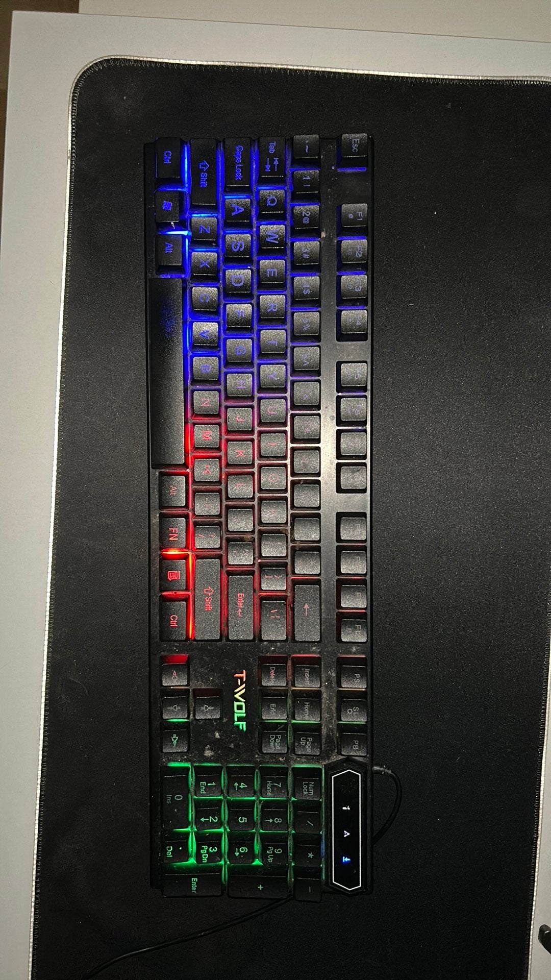 T-wolf 100% toetsenbord, Ophalen, Gaming toetsenbord, Zo goed als nieuw, Qwerty