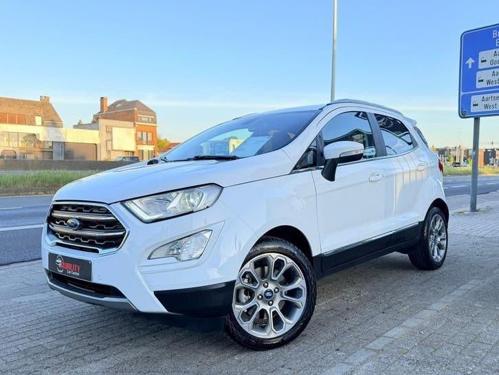 Ford Ecosport Titanium 2019 77000km Automaat Xenon Navi Full, Lichtsensor, Ecosport, Leder en Stof, Wit