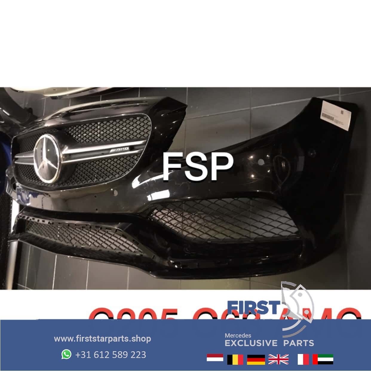 C205 W205 C63 AMG Coupé Cabrio VOORBUMPER + GRIL Mercedes C, Utilisé, -, Avant, -