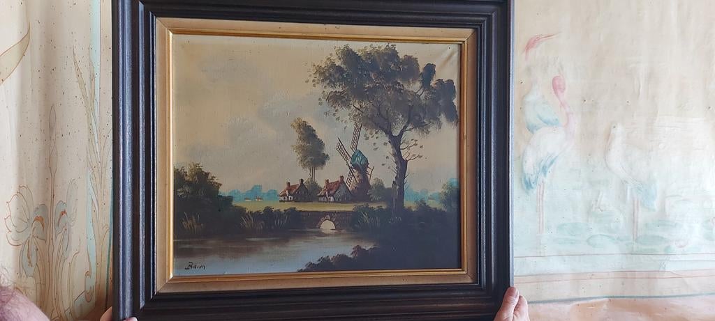 Kader met molen, Antiquités & Art, Art | Peinture | Classique, Enlèvement
