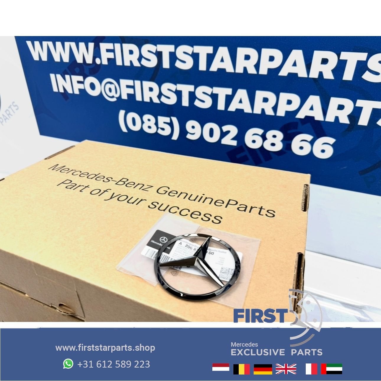 Kofferklep logo Mercedes STER ZWART W117 W118 achterbak logo, Utilisé, -, -, Enlèvement ou Envoi