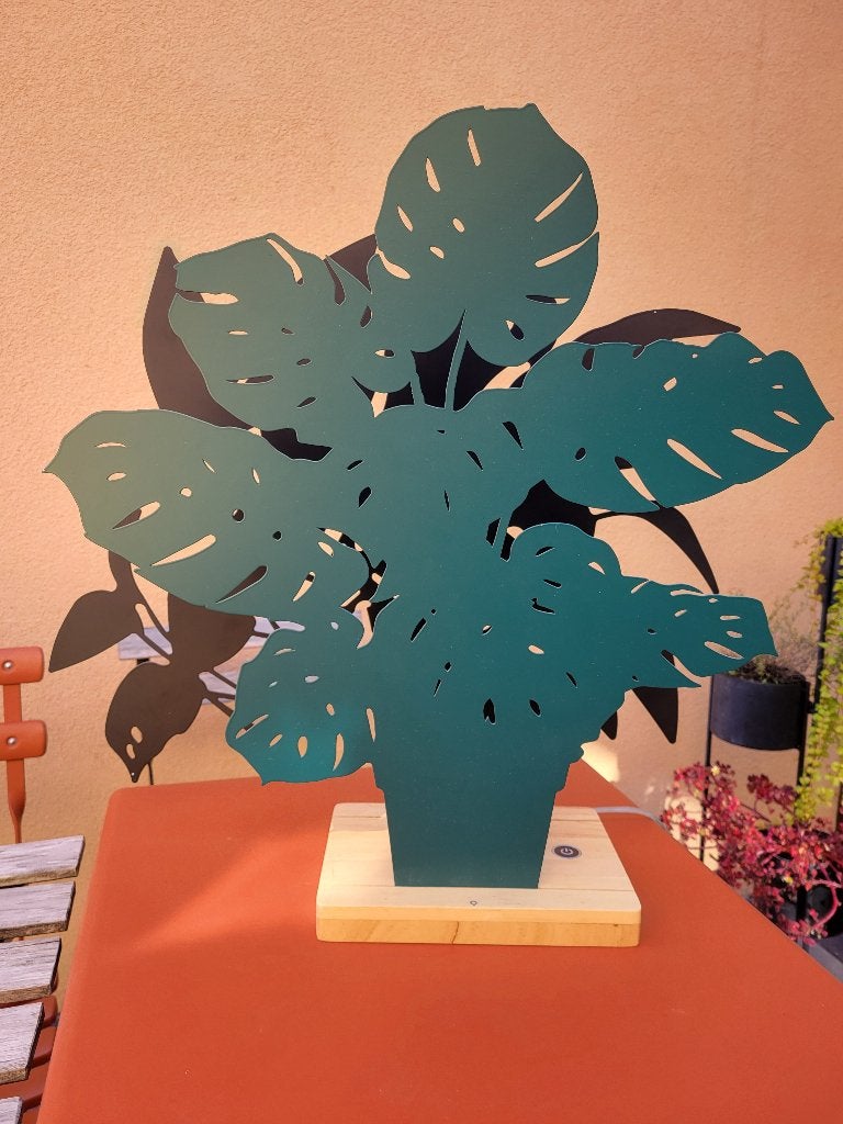 Lampe design Monstera, Lampe d'ambiance, Autres culots, Vert, Qazqa