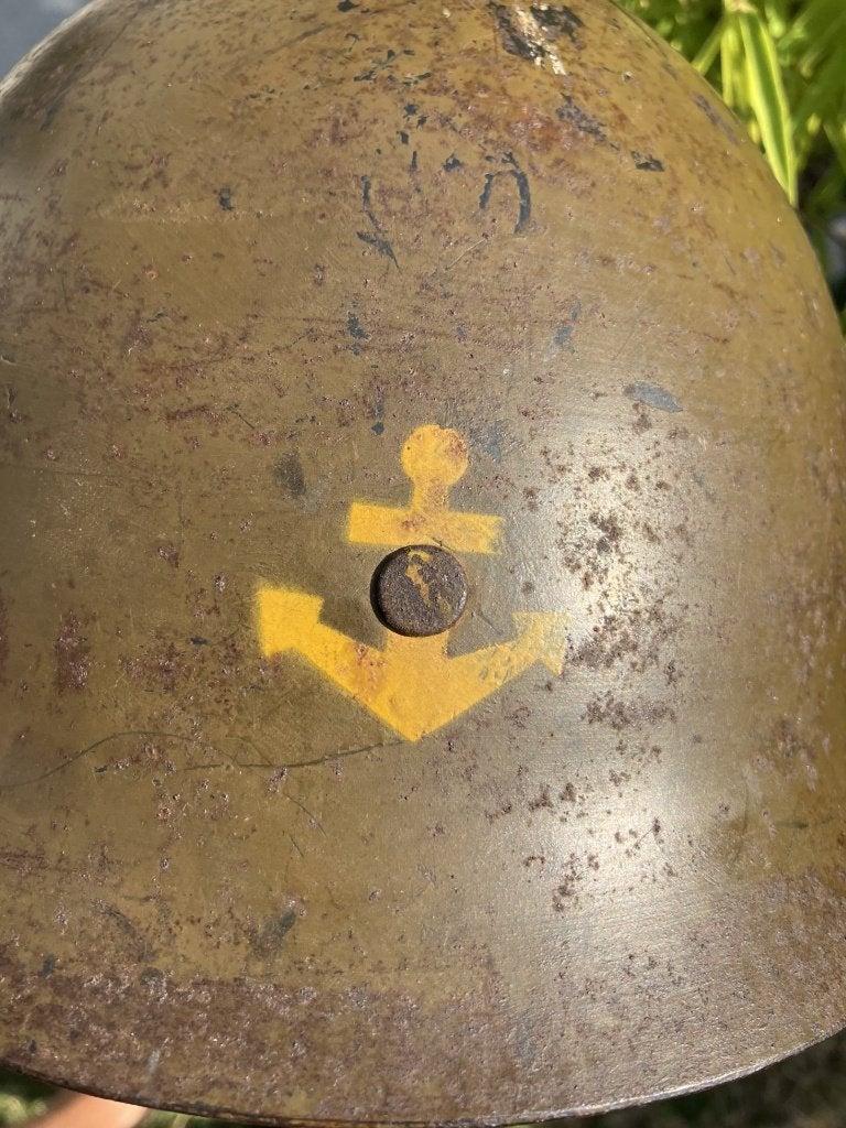 zeldzame japanse marinehelm uit de Tweede Wereldoorlog, Ophalen of Verzenden, Marine