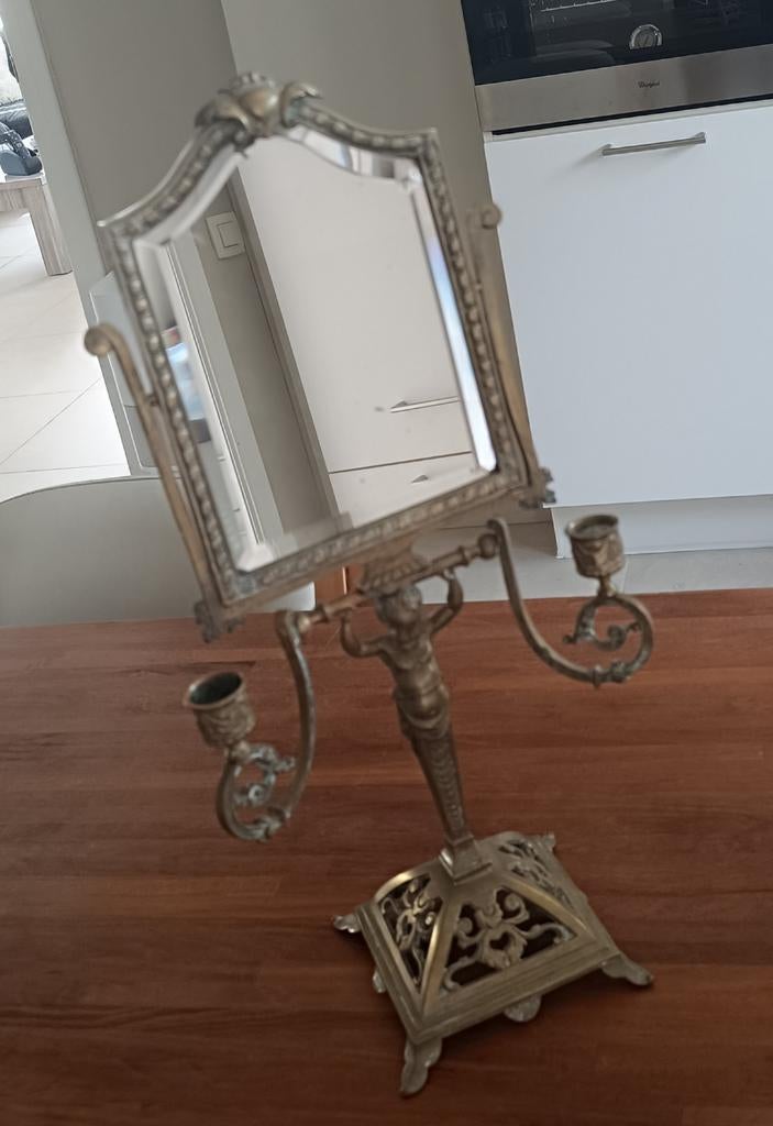 Antieke tafelspiegel met kandelaars – sierlijk vintage kapta, Antiek en Kunst, Antiek | Kandelaars, Ophalen
