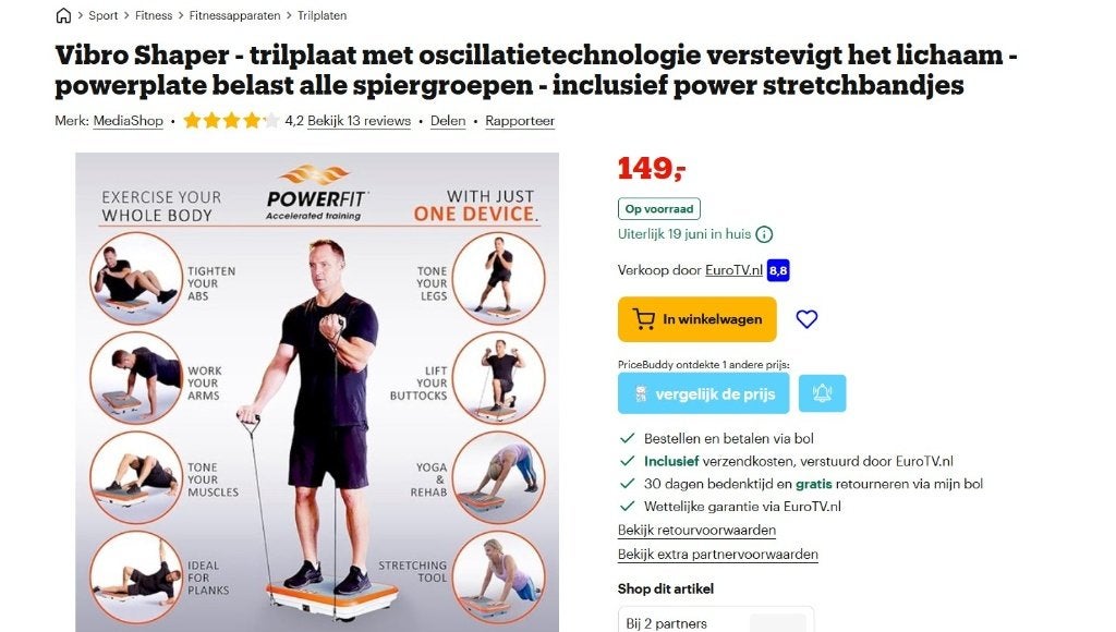 VibroShaper - effectieve training voor het hele lichaam, Sport en Fitness, Fitnessmaterialen, Verzenden, Zo goed als nieuw, Benen