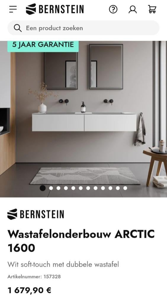 Meuble de salle de bain blanc brillant de 160 cm, Maison & Meubles, Salle de bain | Meubles de Salle de bain, Enlèvement, Neuf