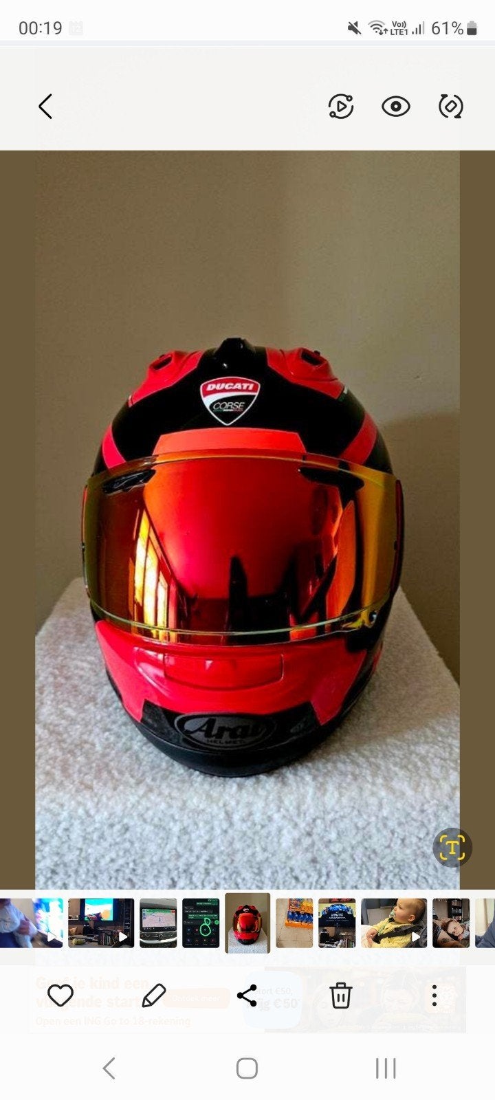 Ducati corse V6 RX-GP Aria Helmet, Ophalen