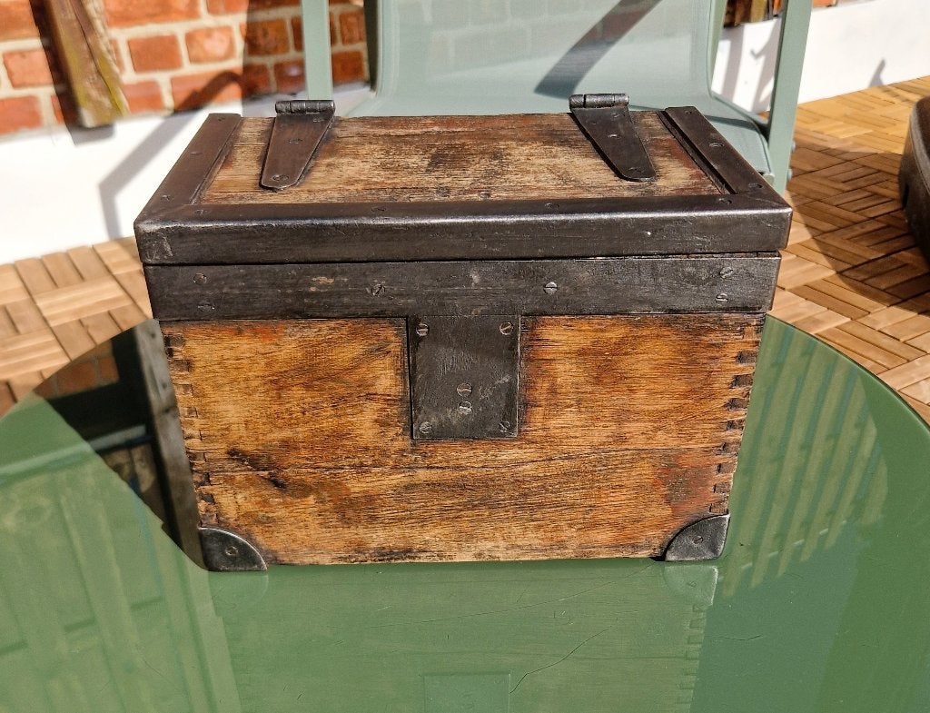 Coffret de Messager en Bois & Fer Forgé – Fin XVIIIe/XIXe, Enlèvement ou Envoi, Utilisé