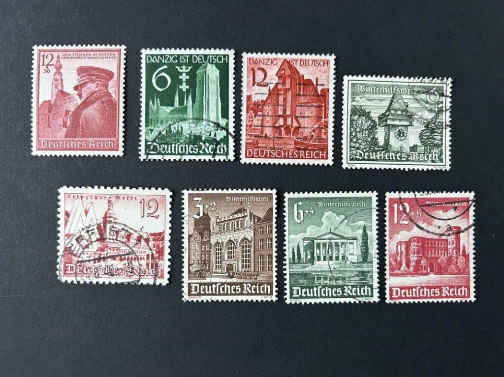 Serie postzegels Duitse rijk uitgave 1939 & 1940, Postzegels en Munten, Verzenden, Duitse Keizerrijk, Gestempeld