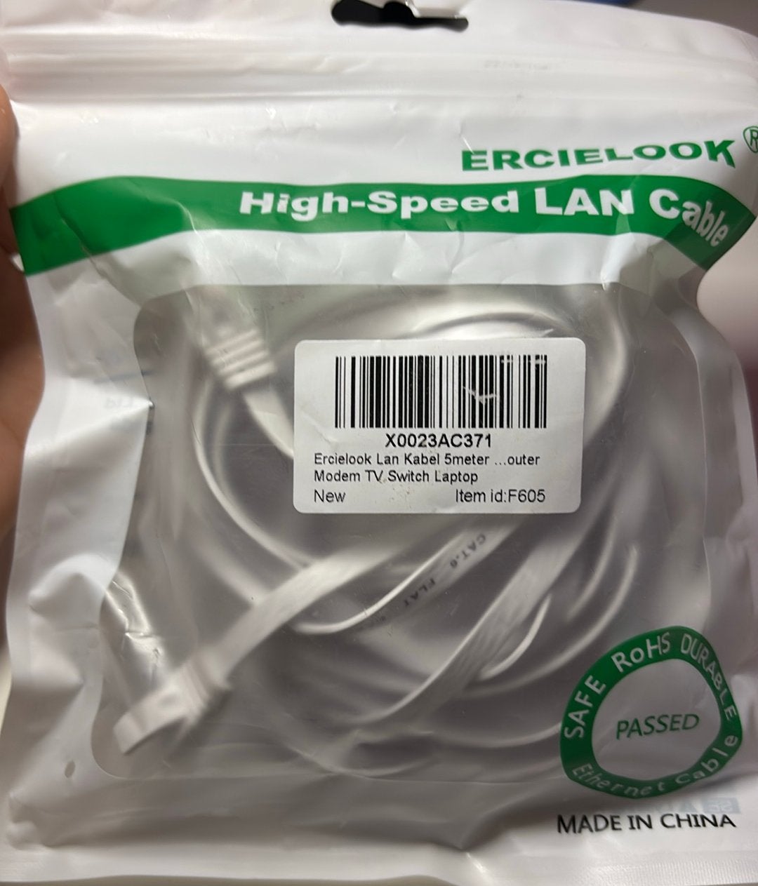 ERCIELOOK High-Speed LAN Cable, Computers en Software, Pc- en Netwerkkabels, Ophalen, Nieuw