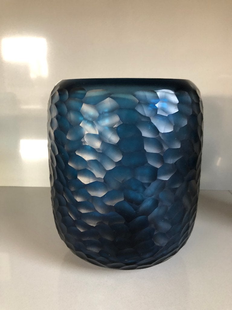 Vaas (merk: KNOP), Huis en Inrichting, Blauw, Nieuw, Glas, Geschikt voor droogbloemen