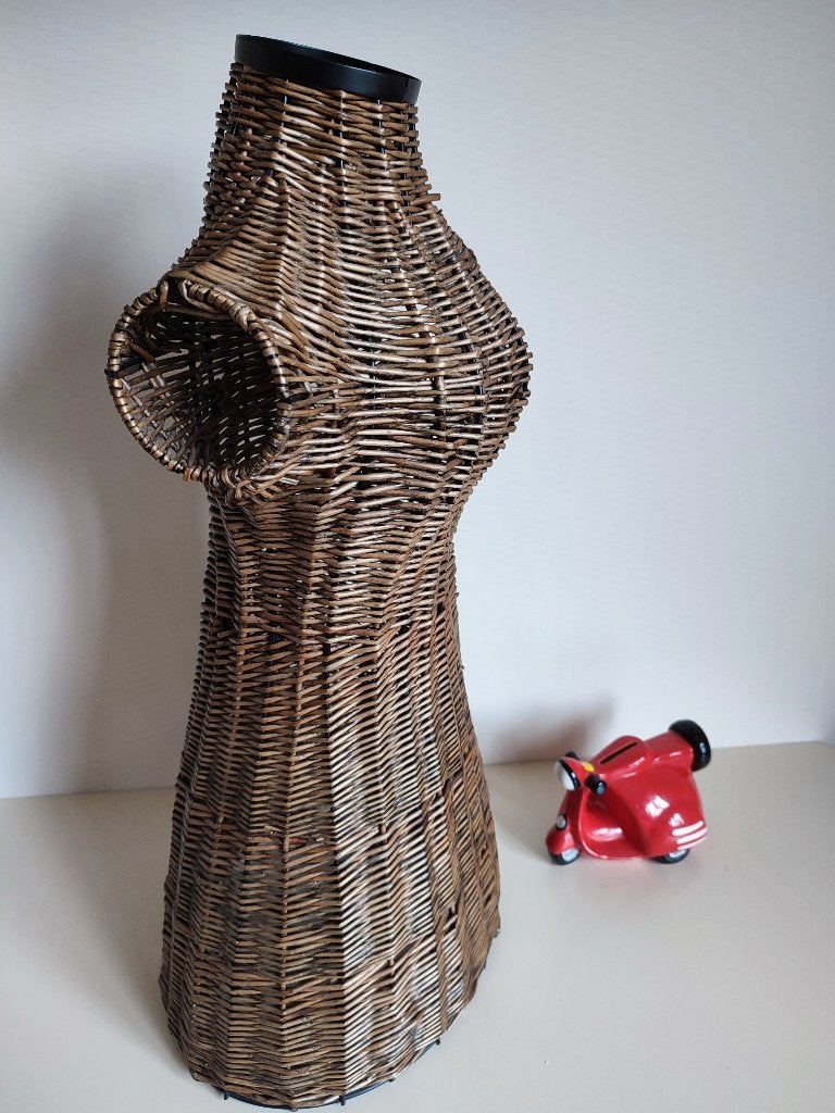 Superbe buste mannequin en rotin, H. 60 cm. Impeccable!, Enlèvement ou Envoi
