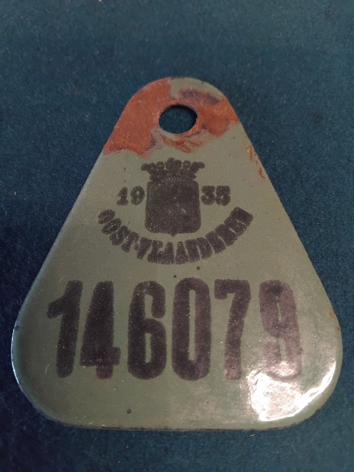 plaque de vélo en émail 1935, Enlèvement ou Envoi