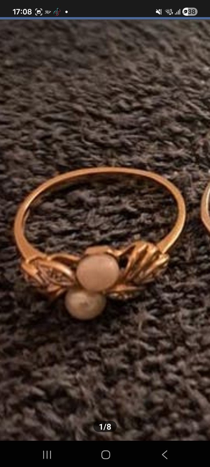 Bague ancienne 18k l'or  4 gr  pierre diamond  perle, Bijoux, Sacs & Beauté, Enlèvement ou Envoi