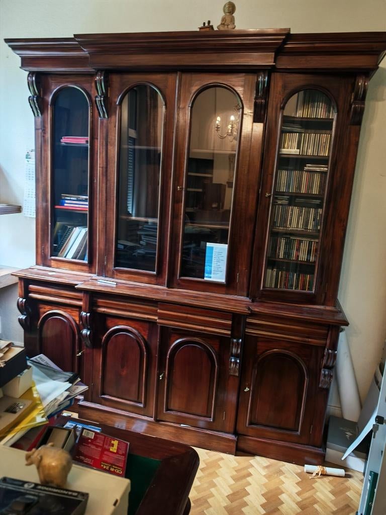 antieke bibliotheek kast, Huis en Inrichting, Ophalen, Gebruikt