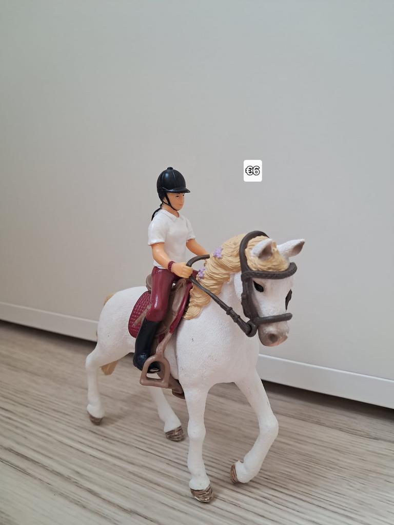 Schleigh ruiter en witte merrie, Enlèvement, Utilisé, Cheval, Statue ou Figurine