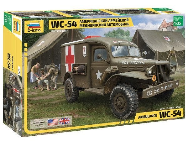 ZVEZDA 3711 WC-54 AMBULANCE échelle 1/35, Hobby en Vrije tijd, Modelbouw | Auto's en Voertuigen, Overige merken, 1:32 tot 1:50