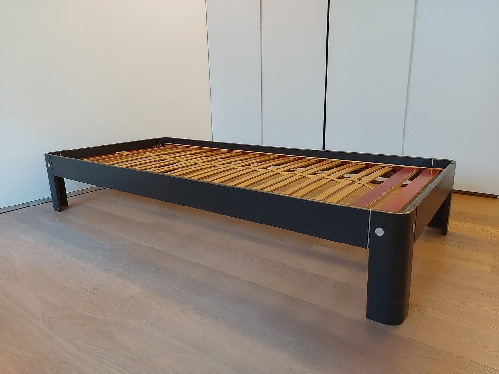 Lit AUPING Auronde 1 personne + Lattoflex + matelas Ikea, 90 cm, Design klassieker - Modern - Hoogste Kwaliteit, Brun, Enlèvement