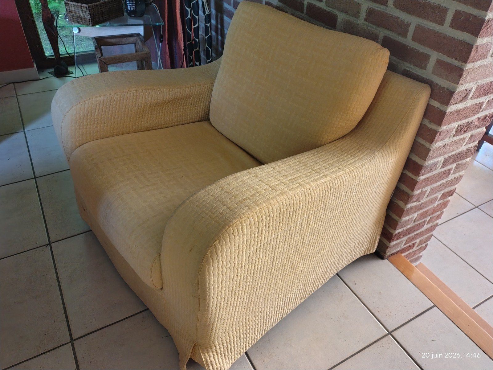 Fauteuil de salon, Enlèvement, Tissus