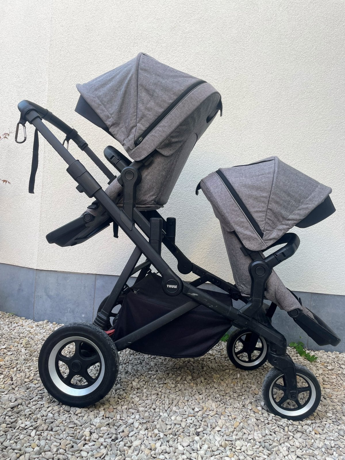 Thule sleek duo kinderwagen/buggy melange grey, Kinderen en Baby's, Gebruikt, Duowagen, Ophalen, Kinderwagen