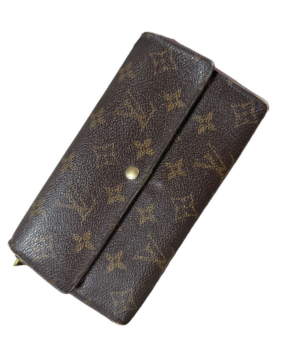 Louis Vuitton portefeuille long vintage Monogramme, Enlèvement ou Envoi, Utilisé, Brun, Cuir