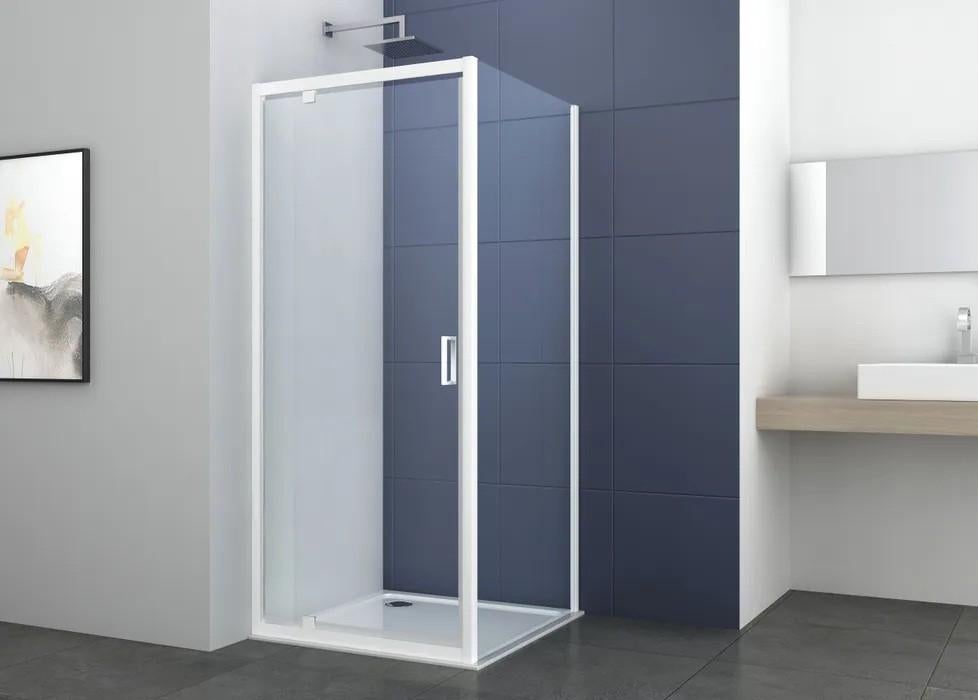 Douche, wit, glas 4mm 80 x 80 Nooit gemonteerd Alibert Happy, Ophalen, Nieuw, Glas, Douche