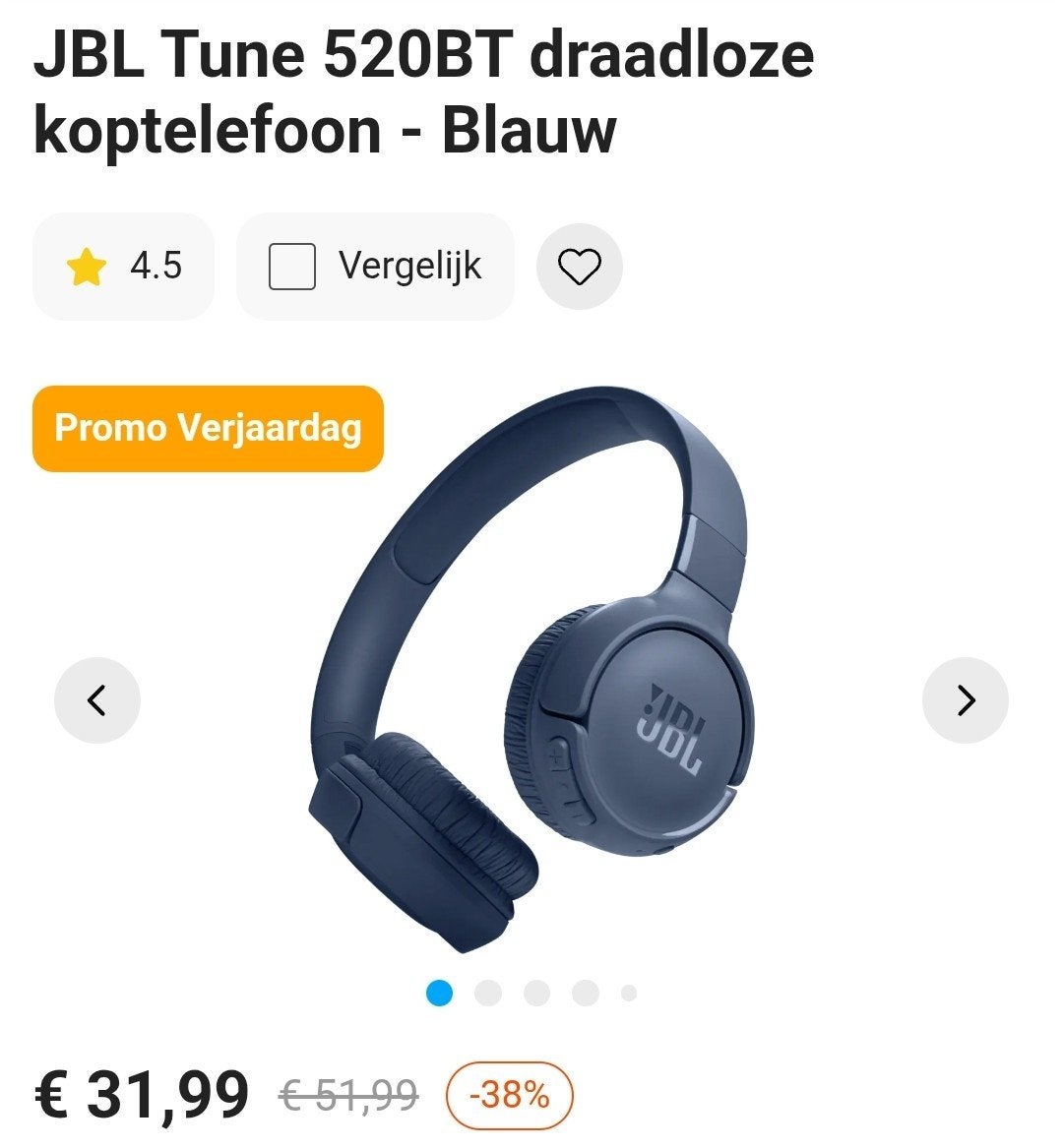 JBL koptelefoon, Audio, Tv en Foto, Ophalen of Verzenden, Blauw, JBL