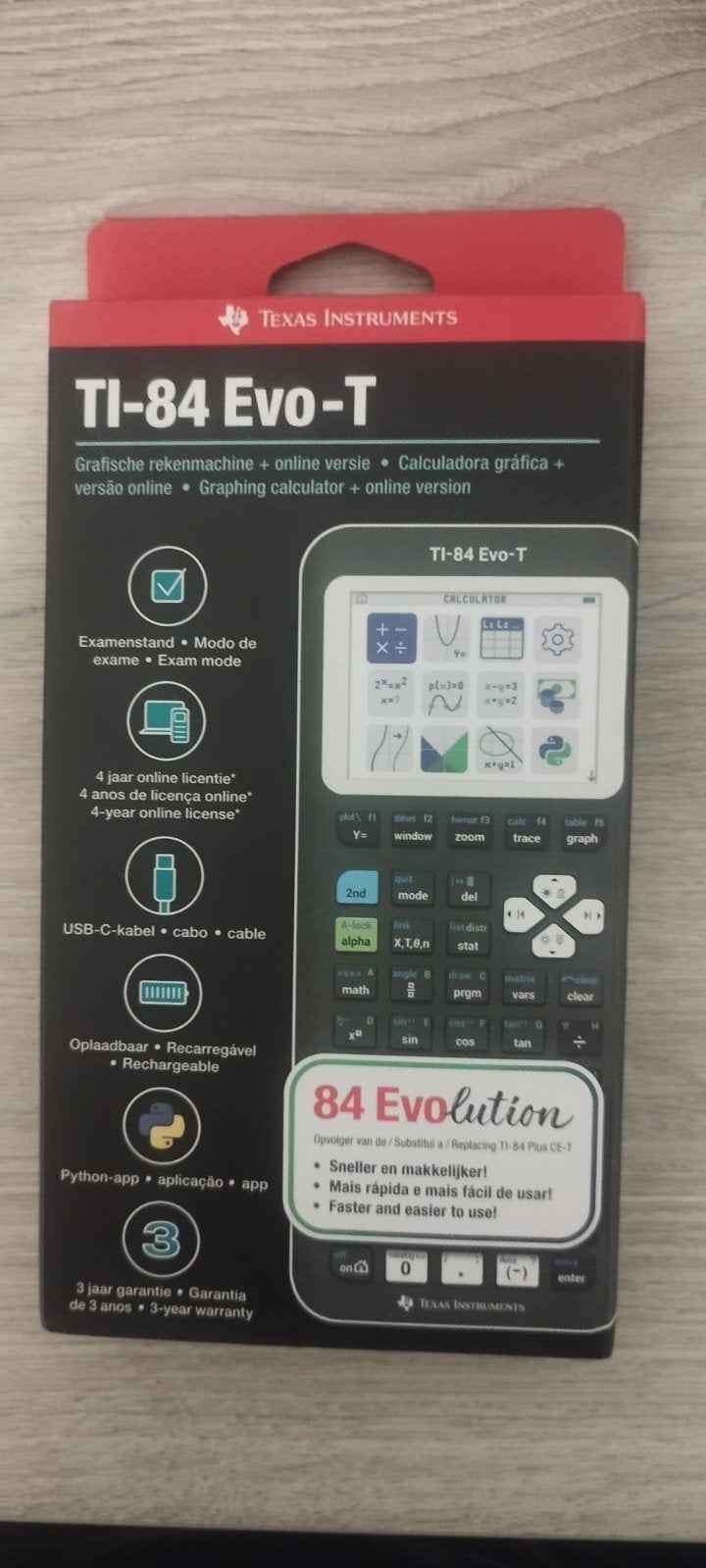 Texas Instruments TI-84 Evo-T Grafische Rekenmachine - NIEUW, Diversen, Rekenmachines, Ophalen of Verzenden, Grafische rekenmachine