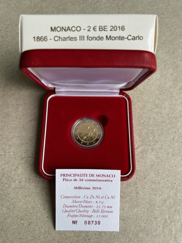 Monaco 2 euro 2016, Postzegels en Munten, Ophalen of Verzenden, Monaco, 2 euro