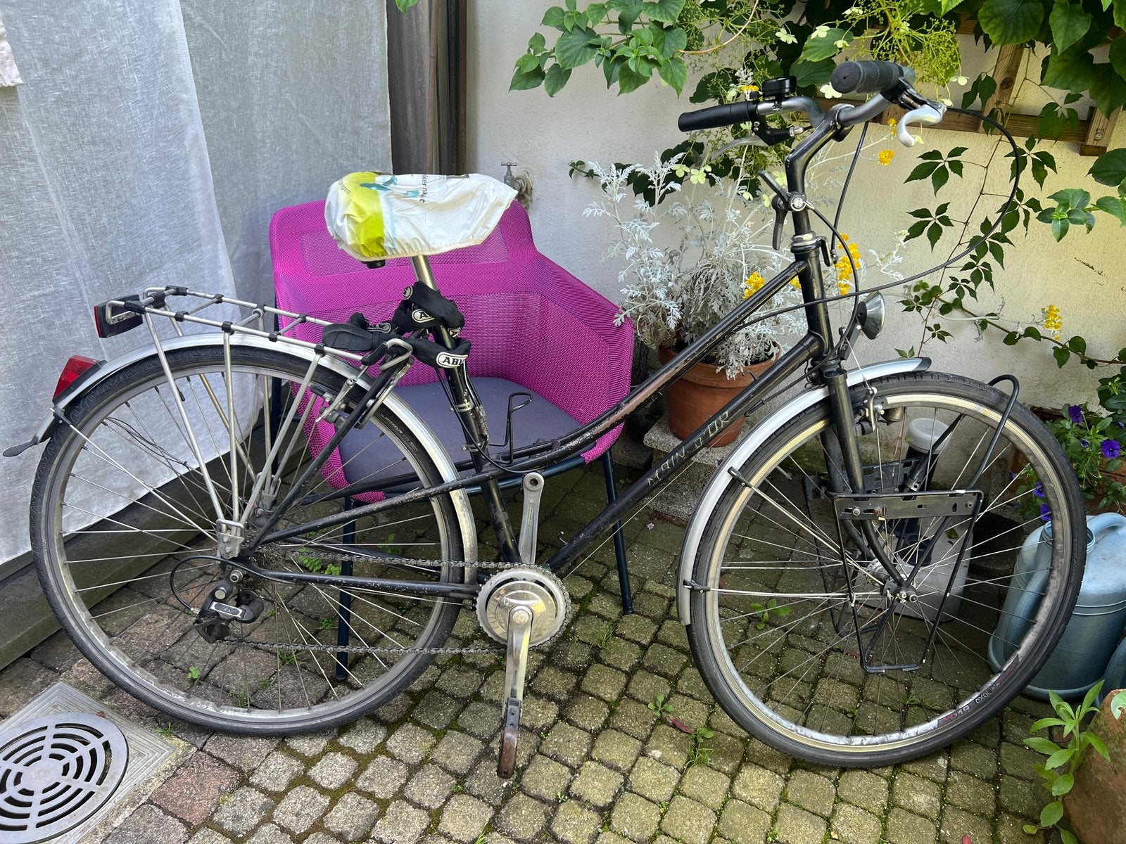 Main D’Or trekkersfiets jaren ‘80, zwart, Fietsen en Brommers, Fietsen | Oldtimers, 55 tot 59 cm, Jaren '60 of nieuwer, Velgrem