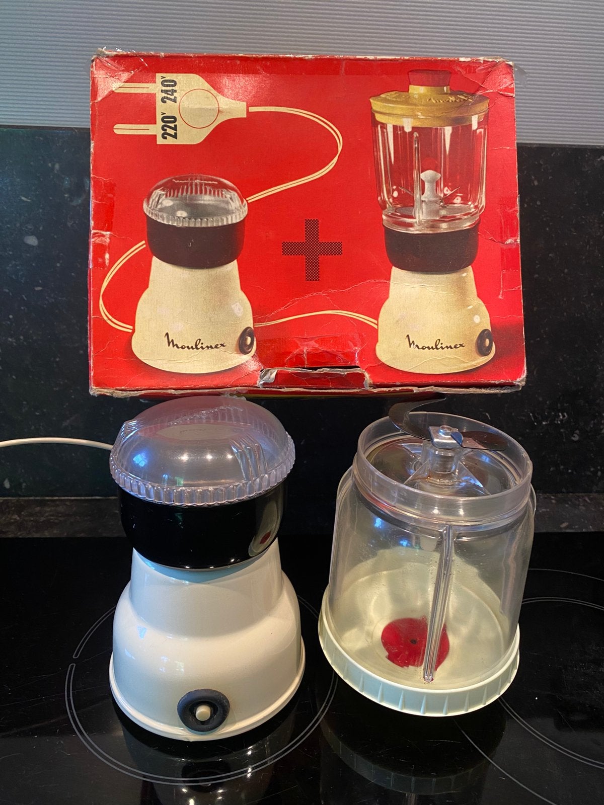 vintage retro koffiemolen & cutter MOULINEX 1962, Ophalen of Verzenden, Witgoed