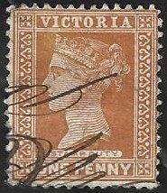 1 Fiscale zegel Victoria (Australië) 1890 Koningin Victoria, Ophalen of Verzenden, Gestempeld