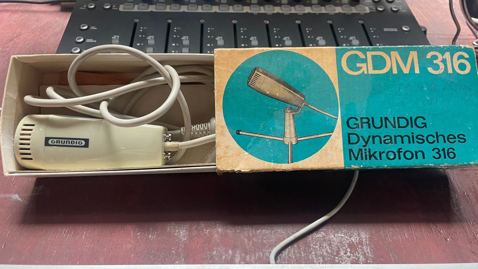 Vintage Grundig GDM316 microfoon, Ophalen of Verzenden, Zo goed als nieuw