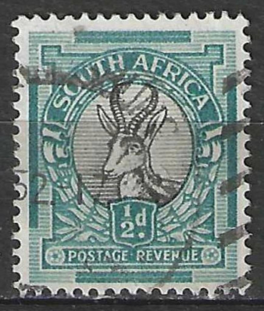 Afrique du Sud 1926 - Yvert 16 - Antelope - 1/2 p. (ST), Envoi, Afrique du Sud, Affranchi