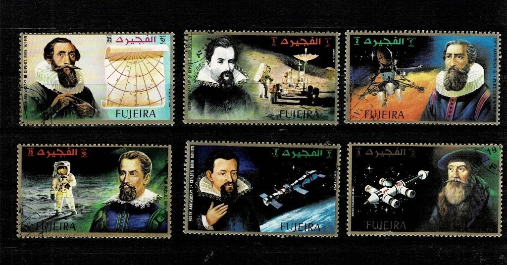 ASIE E.A.U. FUJEIRA ESPACE 6 TIMBRES OBLITERES - VOIR SCAN, Enlèvement, Affranchi