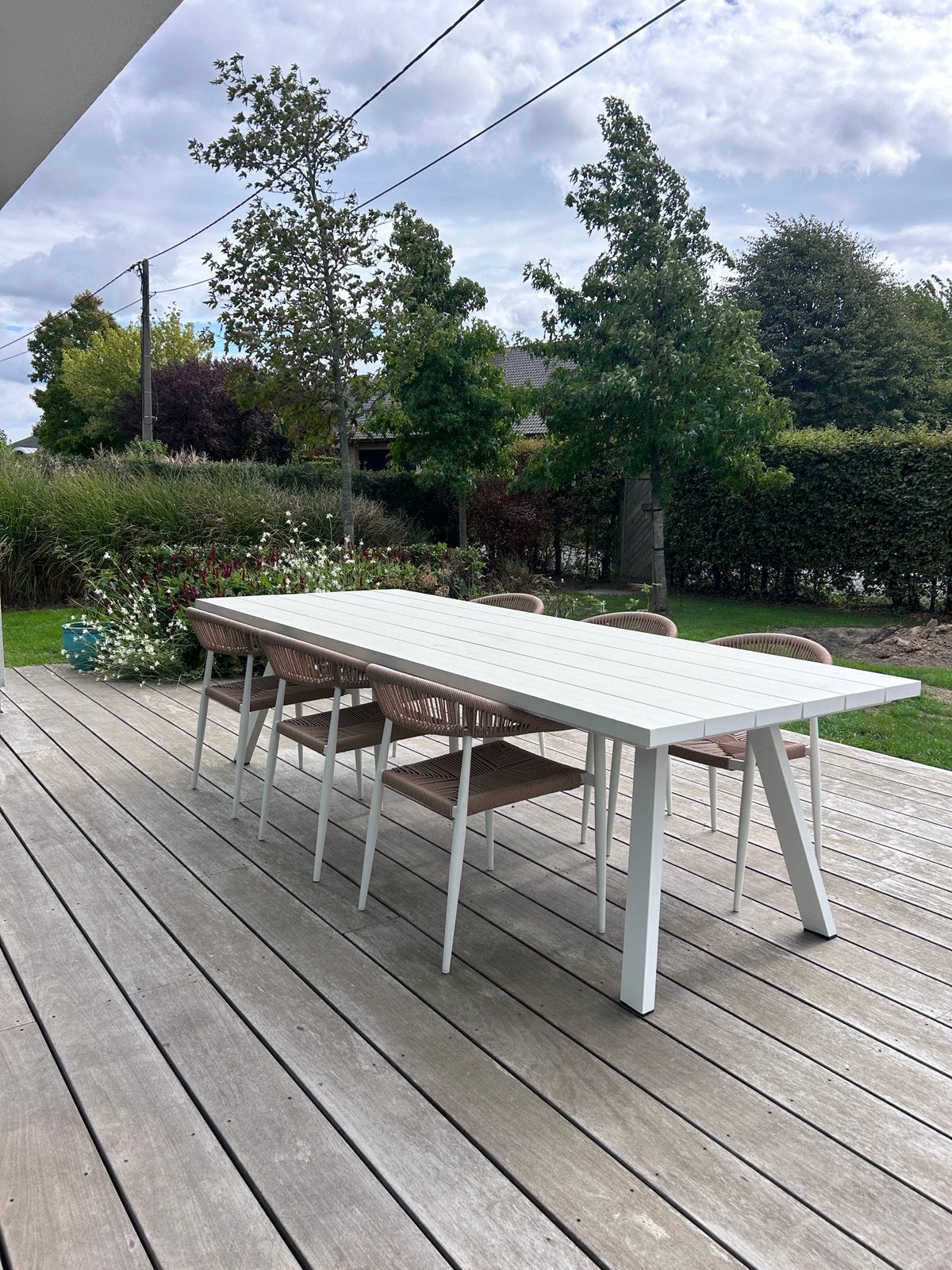 Prachtige alu tuintafel (8 à 10 personen) in topstaat !, Tuin en Terras, Ophalen, Zo goed als nieuw, Aluminium