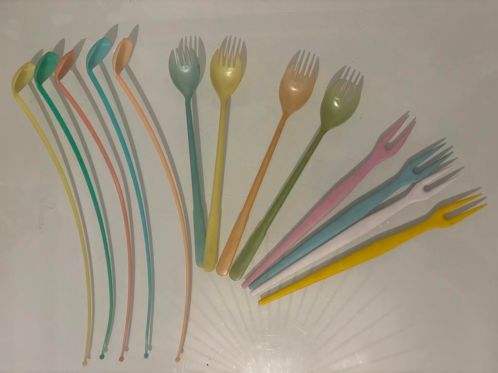Tupperware lepeltjes 5+4+4stuks, Huis en Inrichting, Kunststof, Gebruikt, Ophalen of Verzenden, Vaatwasserbestendig