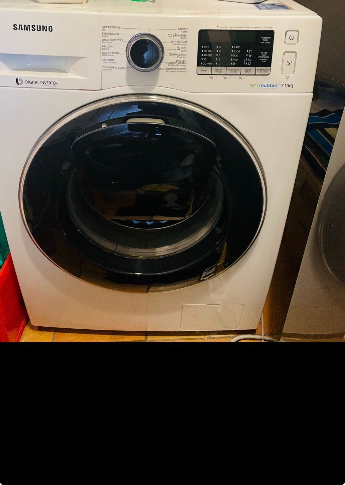 Samsung EcoBubble Wasmachine 7 KG 1400 Toeren, Ophalen, Energieklasse A of zuiniger, Zo goed als nieuw, 1200 tot 1600 toeren