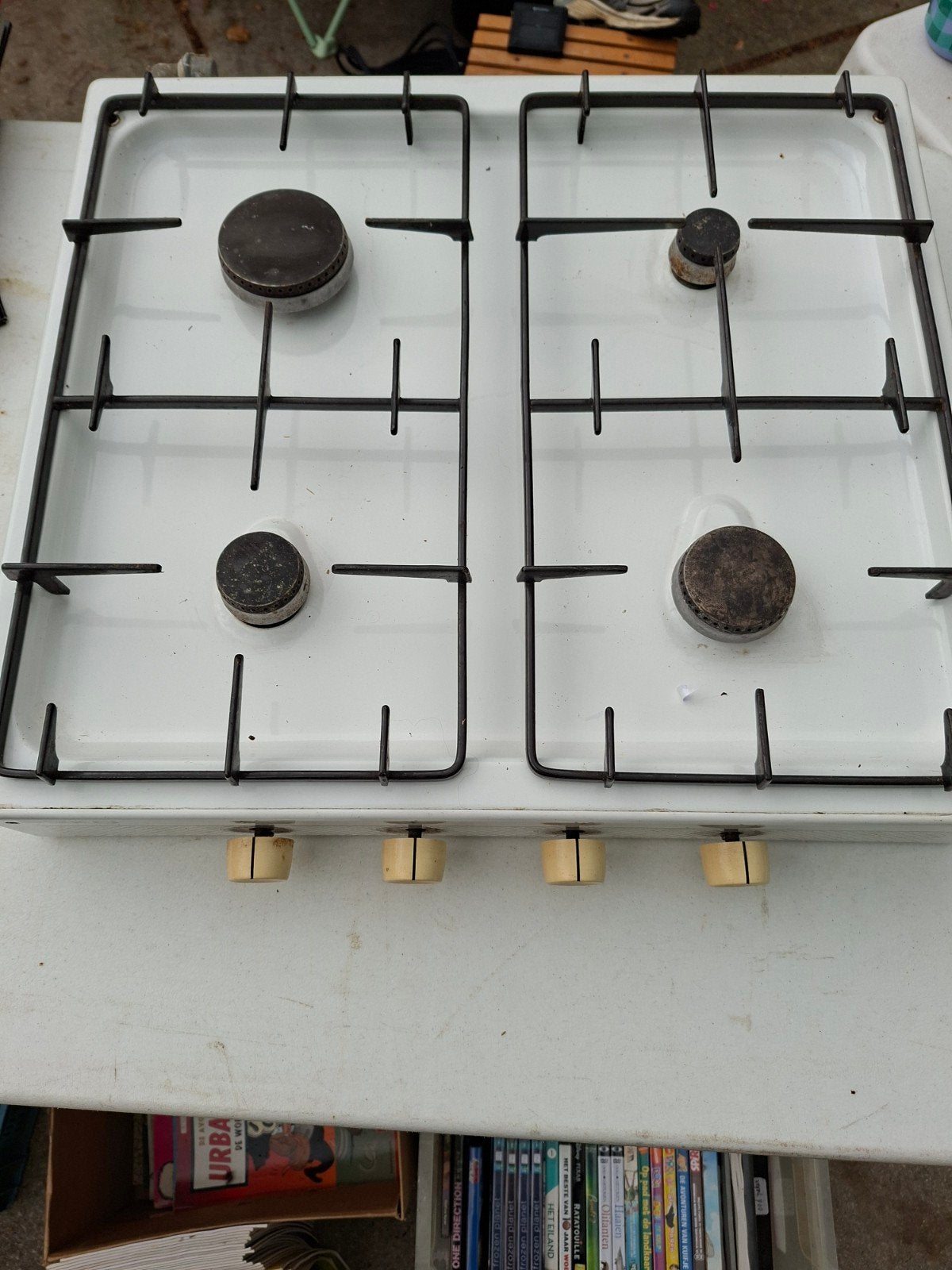 mobiel gasvuur 4 bekken, Electroménager, Gaz, 4 zones de cuisson, Enlèvement, Utilisé