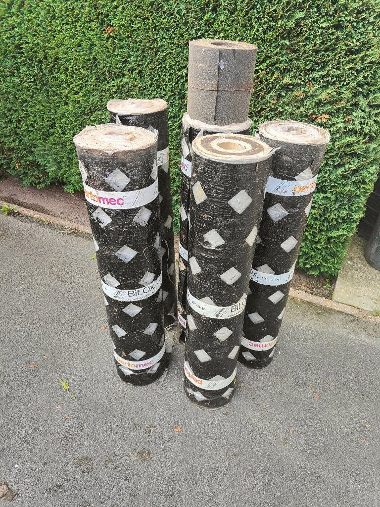 Geperforeerd bitumen dakmembraam, Doe-het-zelf en Bouw, Ophalen, Overige materialen, Zwart, Overige typen