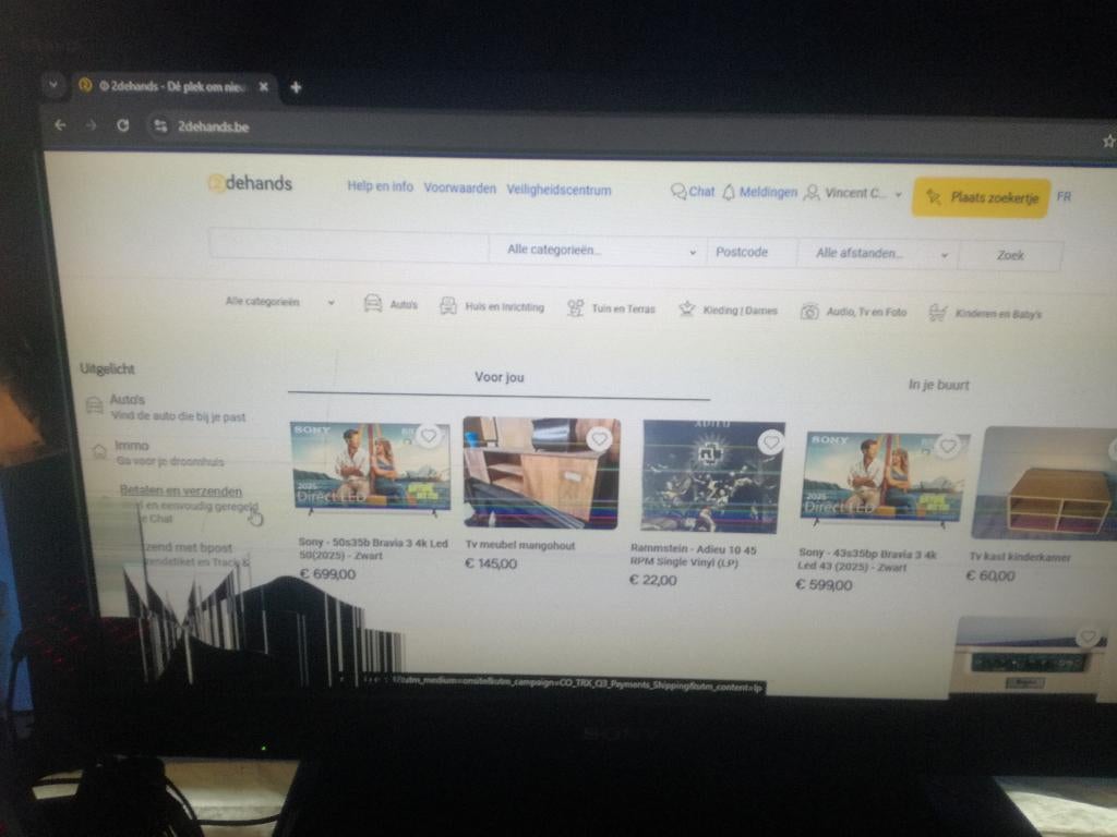 Sony Bravia tv, scherm gebarsten, Audio, Tv en Foto, Televisies, Ophalen, LCD, Full HD (1080p), Sony