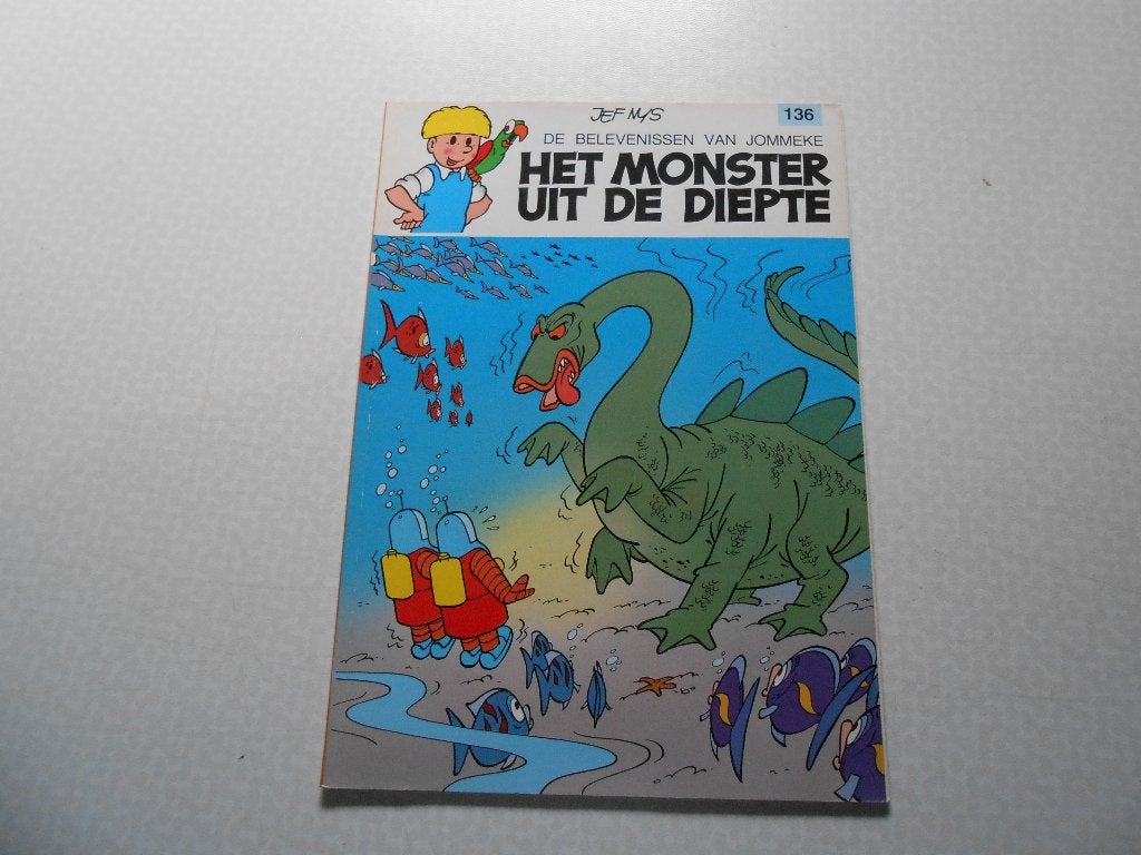 Jommeke 136 Het monster uit de diepte 1986 1 ste druk., Enlèvement ou Envoi, Une BD, Jef Nys., Comme neuf