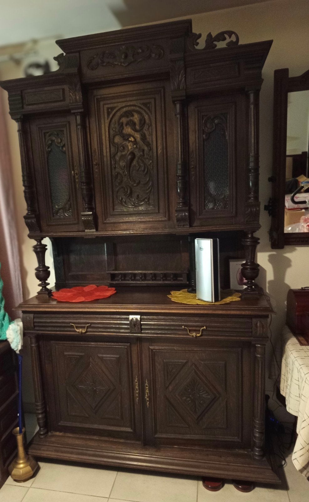 Buffet ancien en chêne (néo-renaissance)., Enlèvement