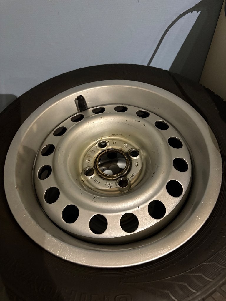 4 originele VW Golf 2 14" 4x100 plaatmetalen wielen., Auto-onderdelen, Banden en Velgen, Banden en Velgen, Zomerbanden, 14 inch