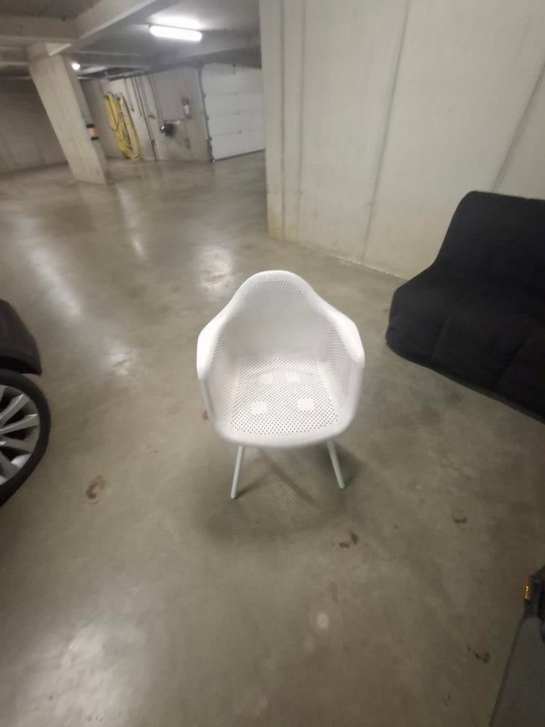 4 witte tuinstoelen, Tuin en Terras, Ophalen, Gebruikt, Kunststof